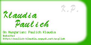 klaudia paulich business card